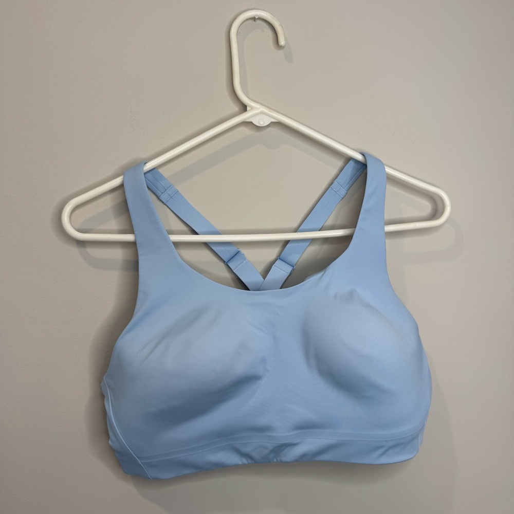 Athleta Baby Blue Mesh Razorback Sports Bra 36D